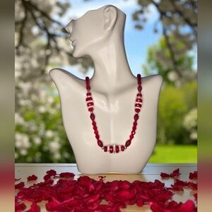 Vtg Czech Crystal and Glass Necklace